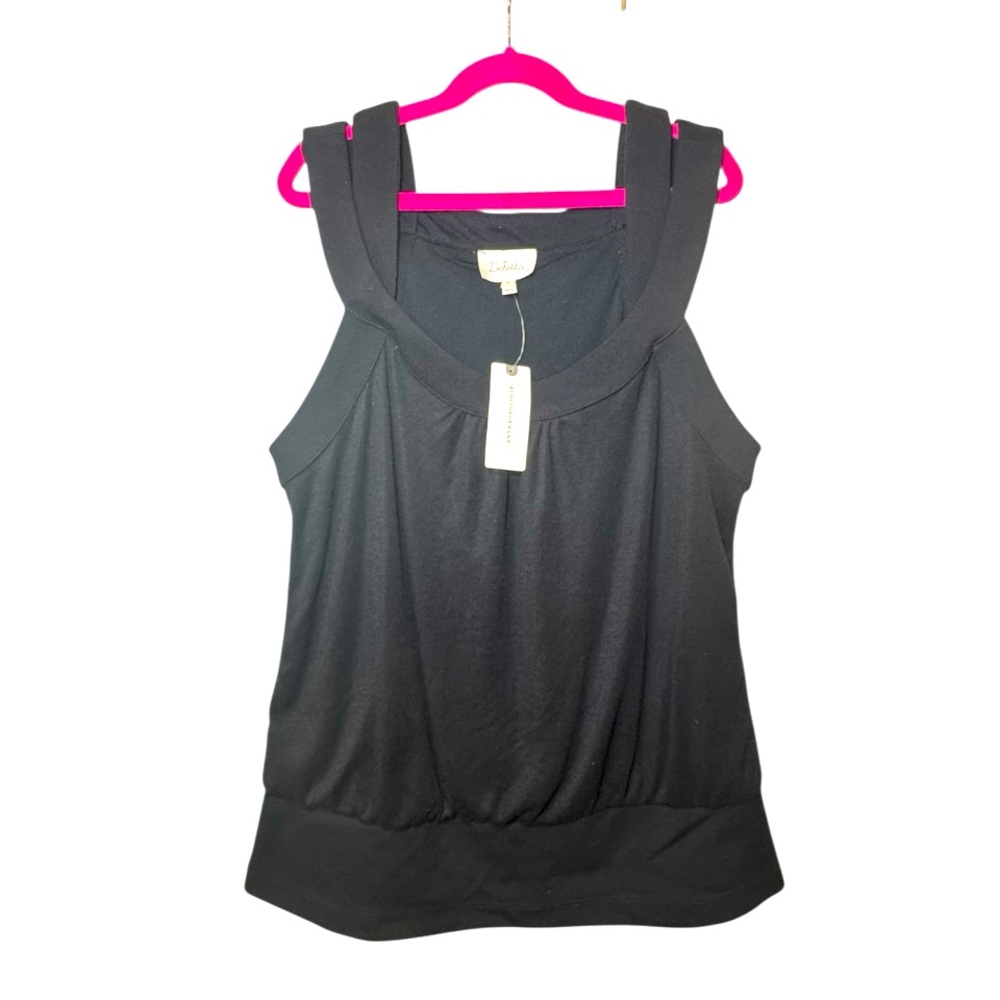 DELETTA BY ANTHROPOLOGIE Elegant Black Sleeveless Top Size S NWT